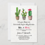 Invitación Cactus Couple Shower Mr and Mrs Cactus Floral<br><div class="desc">Cactus Couple Shower Mr and Mrs in Mexican Fiesta Style
Wording can be customized to any occasion.</div>