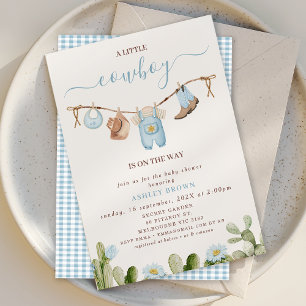 Invitación Cactus Cowboy Baby Shower