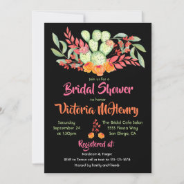 Invitación Cactus de color de agua de la ducha nupcial de Fie