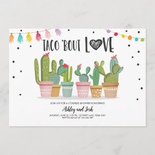 Invitación Cactus de la ducha de los pares de la fiesta del