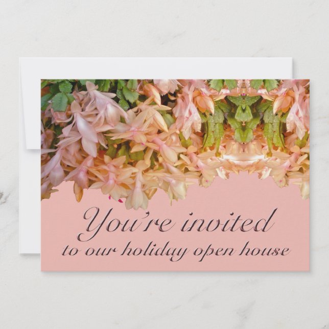 Invitación Cactus de navidad de la casa abierta del día de (Anverso)