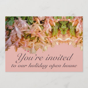 Invitación Cactus de navidad de la casa abierta del día de