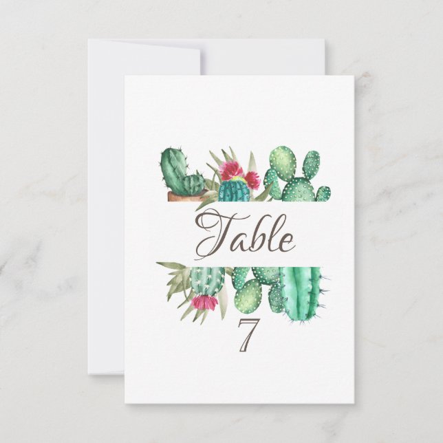 Invitación Cactus del desierto acuarela (Anverso)