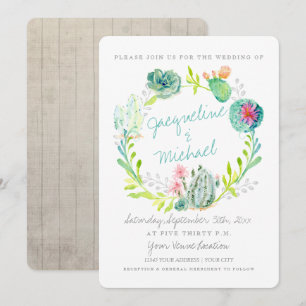 Invitación Cactus del Desierto Occidental Maravilla de Madera
