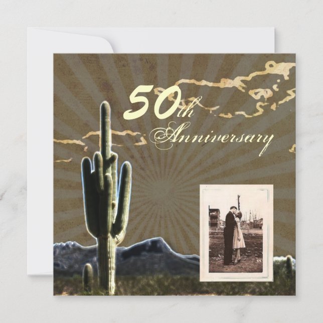 Invitación cactus del país occidental 50° aniversario del bod (Anverso)