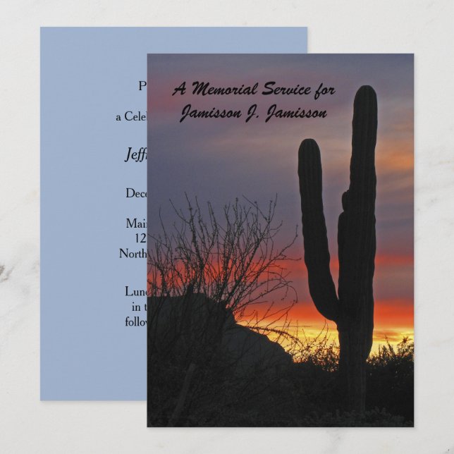 Invitación Cactus del suroeste del desierto del Servicio de M (Anverso / Reverso)