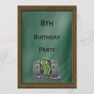 Invitación Cactus DJ 8 cumpleaños