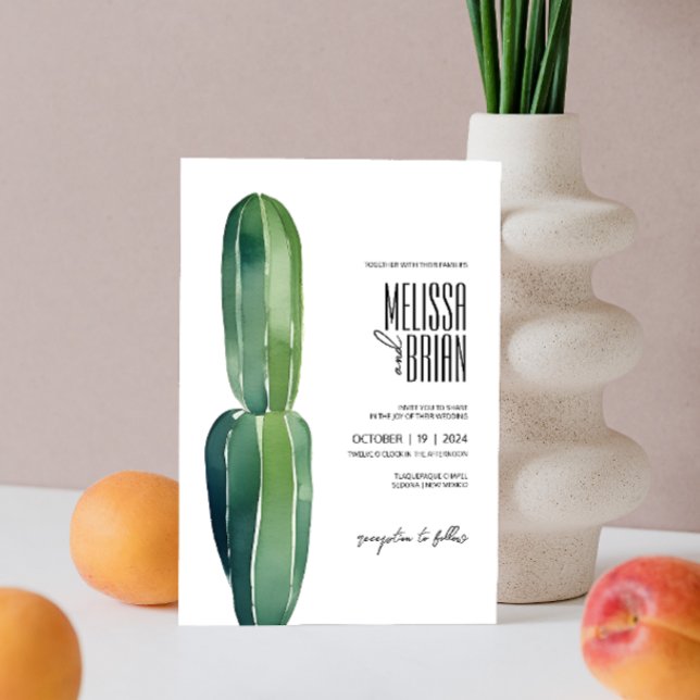 Invitación Cactus Dream ・ Moda moderna del desierto ・ Boho bo (Cactus Dream • Modern Desert Chic • Botanical Boho Invitation)