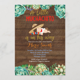 Invitación Cactus Fiesta Baby Muchacho Baby Shower