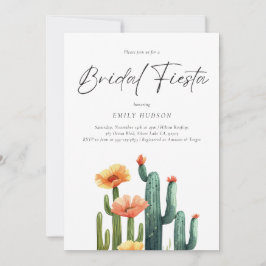 Invitación Cactus Fiesta Floral Bridal Shower