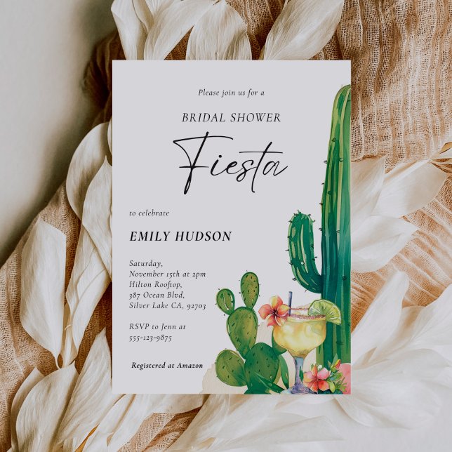Invitación Cactus Fiesta Floral Bridal Shower (Subido por el creador)
