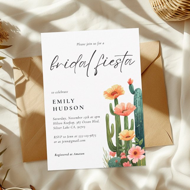 Invitación Cactus Fiesta Floral Bridal Shower (Subido por el creador)