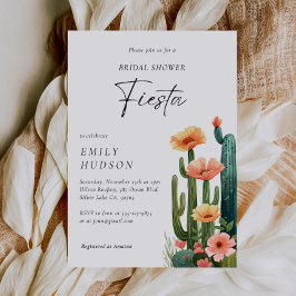 Invitación Cactus Fiesta Floral Bridal Shower