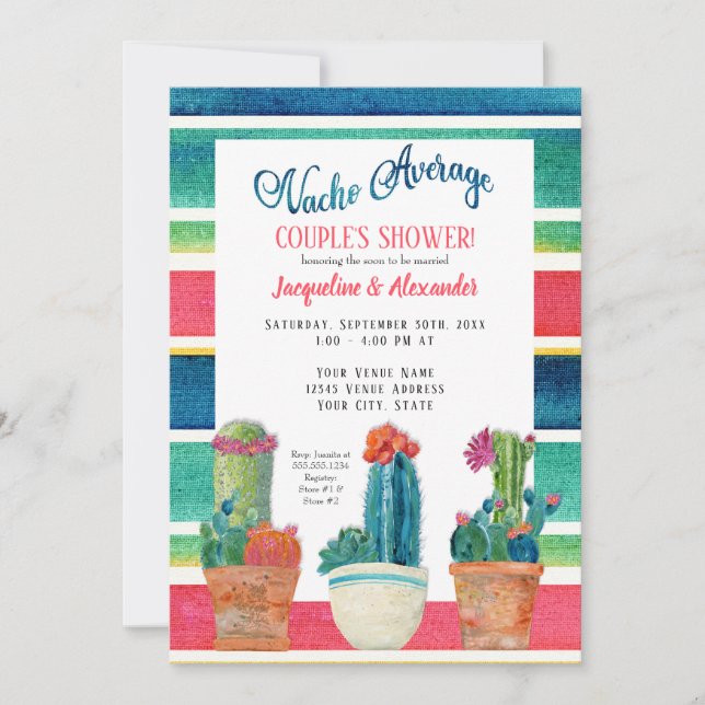 Invitación Cactus floral del desierto de la ducha media de (Anverso)