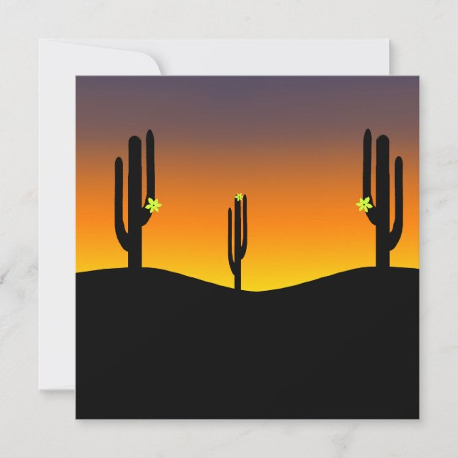 Invitación Cactus Flower Sunset (Anverso)