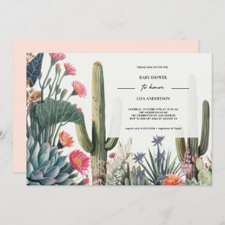 INVITACIÓN CACTUS FOLIAGE BABY SHOWER