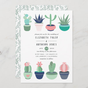 Invitación Cactus Garden Wedding