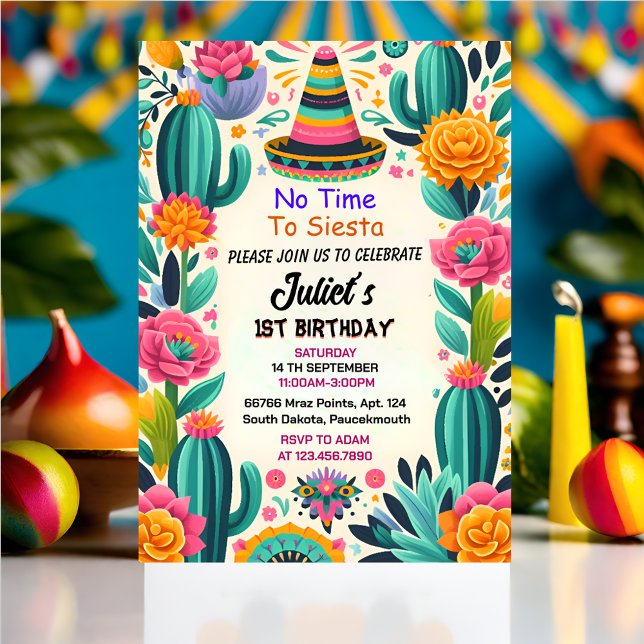 Invitación cactus lindo uno taco primera fiesta de cumpleaños (Subido por el creador)
