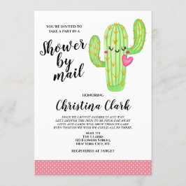 Invitación Cactus Love Chica Pink Baby Shower por correo