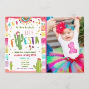 Invitación Cactus mexicano 1er cumpleaños de Fiesta