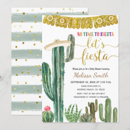 Invitación Cactus mexicano vamos a Fiesta Baby Shower