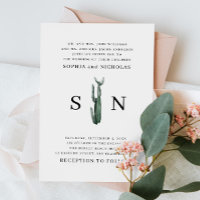 Cactus Minimalista | Boda Boho del Desierto Elegan
