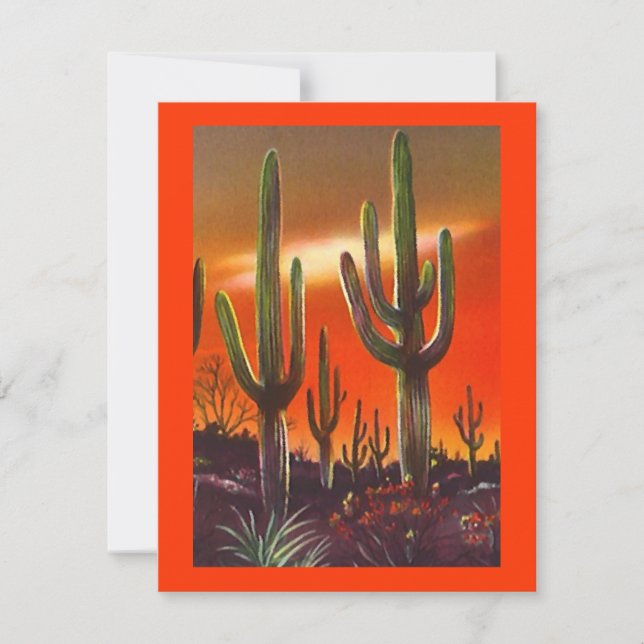 INVITACIÓN CACTUS OCCIDENTAL DEL SAGUARO DE LA PUESTA DEL SOL (Anverso)