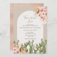 Cactus Pampas Grass Taco Bout Love Engagement