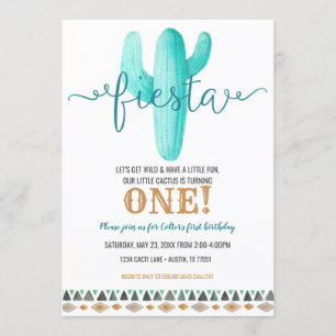 Invitación Cactus Personalizado Cumpleaños Baby Shower Fiesta