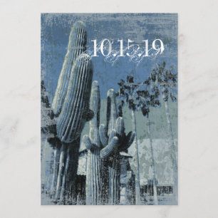 Invitación Cactus Saguaro Palm Trees Arizona Wedding