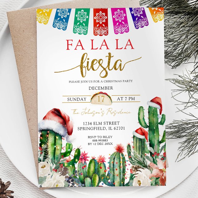 Invitación Cactus Santa Fiesta de Fiesta Temática Mexicana (Subido por el creador)