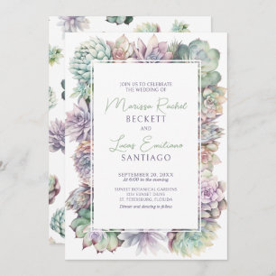 Invitación Cactus Succulent Desert Boda