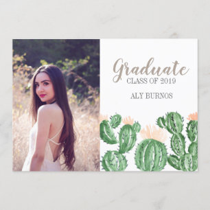 Invitación Cactus succulent graduation party