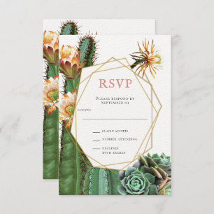 Invitación Cactus Succulent Greenery Wedding RSVP