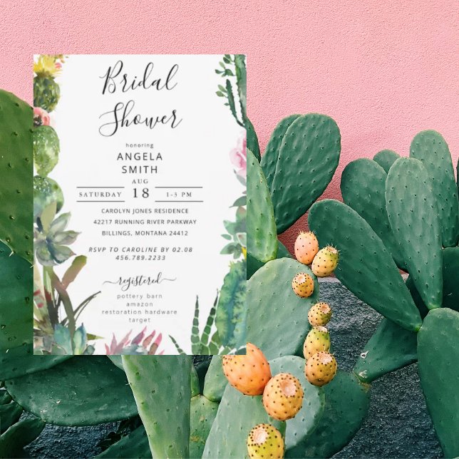 Invitación Cactus Succulum Bridal Shower (Subido por el creador)