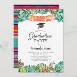 Invitación Cactus Suculent Graduation Party
