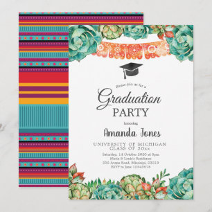 Invitación Cactus Suculent Graduation Party