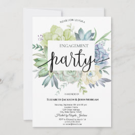 Invitación Cactus Suculentas Puntos Acuarela Compromiso