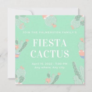 Invitación Cactus suculento editable personalizado de la fies