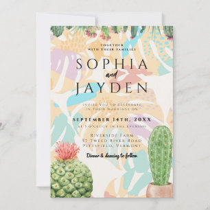 Invitación Cactus Tropical Palm Tree Desert Boho Boda