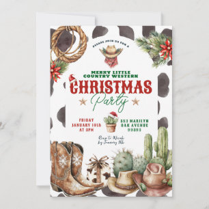 Invitación Cactus Wild West Navidades Fiesta