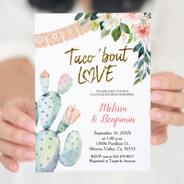 Invitación Cactus y Pampas Taco Bout Love Couple Shower (Subido por el creador)