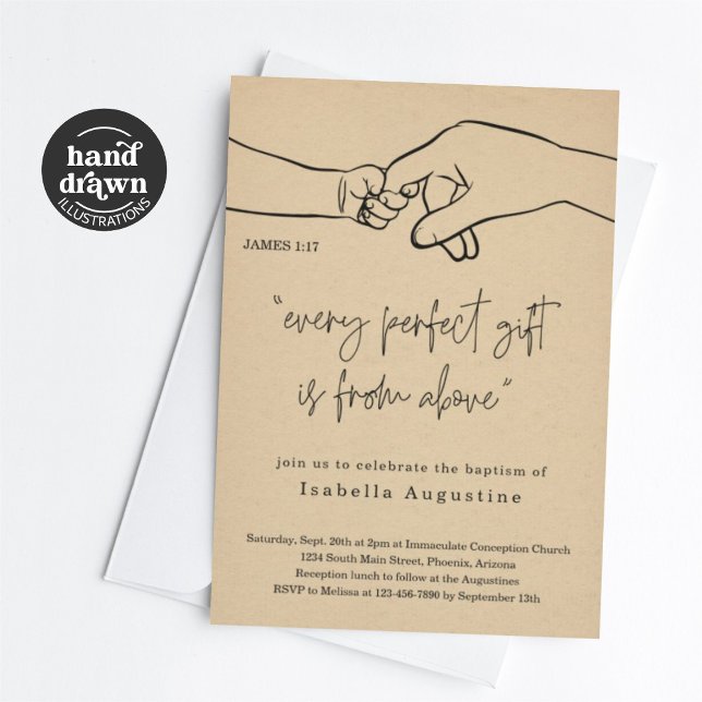 Invitación Cada bautismo de regalo perfecto / cristianismo (Subido por el creador)