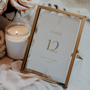 Invitación CADA Oro Art Deco Número de tabla simple Boda