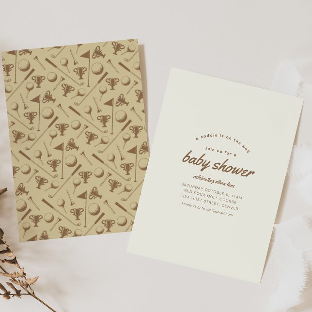 Invitación Caddie on the Way Golf Baby Shower Invite (Subido por el creador)