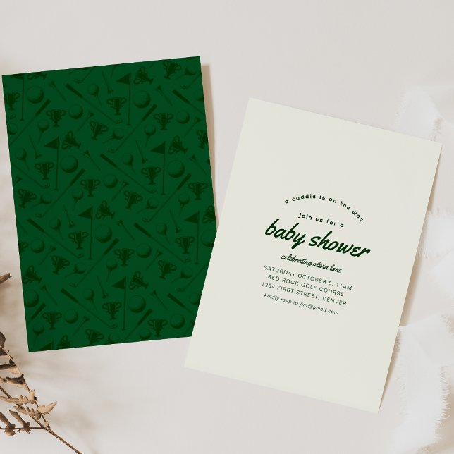 Invitación Caddie on the Way Golf Baby Shower Invite (Subido por el creador)