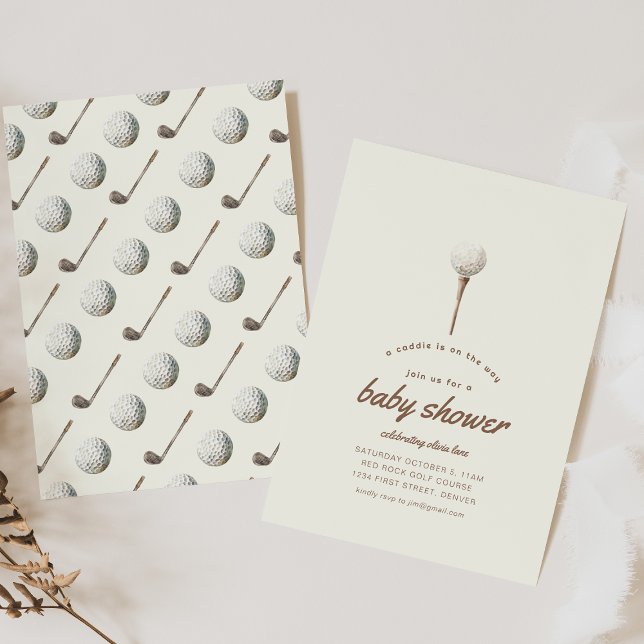 Invitación Caddie on the Way Golf Baby Shower Invite (Subido por el creador)