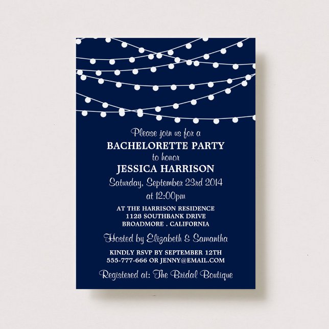Invitación Cadena azul de la marina moderna ilumina la fiesta (Subido por el creador)
