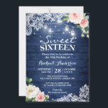 Invitación Cadena Azul Rústica Ilumina Dulce Floral 16 Cumple<br><div class="desc">Rustic Blue String ilumina la invitación a la fiesta de cumpleaños 16 Sweet Floral. (1) Para una mayor personalización, haga clic en el enlace "personalizar adicional" y utilice nuestra herramienta de diseño para modificar esta plantilla. (2) Si prefiere papeles más gruesos / Acabado mate, puede considerar elegir el tipo de...</div>