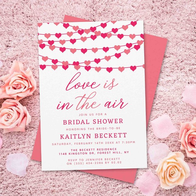 Invitación Cadena colgante Amor Corazones Bridal Shower (Subido por el creador)
